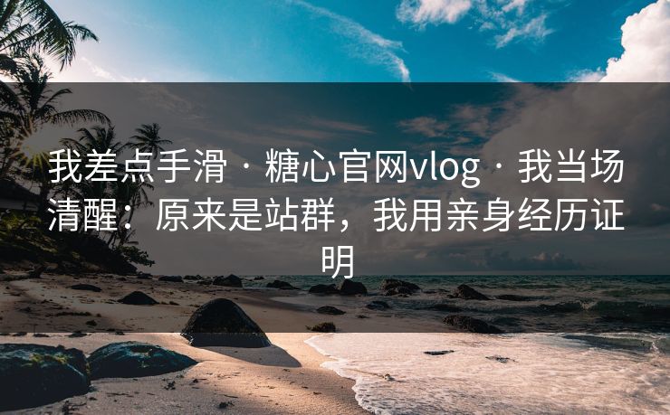 我差点手滑 · 糖心官网vlog · 我当场清醒：原来是站群，我用亲身经历证明